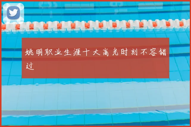 姚明职业生涯十大高光时刻不容错过